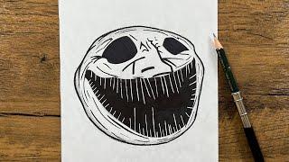 How to draw troll face ( creepy form ) step-by-step | Drawing tutorial