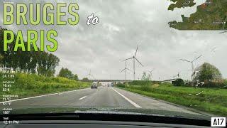 Bruges to Paris Real-Time Road Trip in 4K