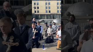 Catholic men in Scotland lead the Rosary for the nation in the centre of the capital Edinburgh!