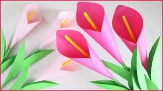  Calla Lily Flower  How to make Paper CallasOrigami DIY