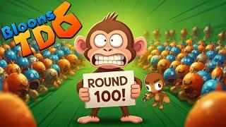 Bloons TD6: 100 Rounds with ONLY Dart Monkeys!!