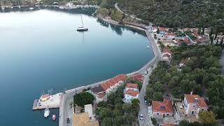 Flight over Vathy Ithaca Island of Greece, 04-10-2022 8:00 am