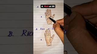 Fate line starts from brain line, you will become rich at 35 and heart line 50 #palmistry