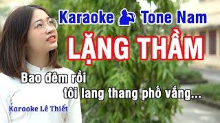 Lặng Thầm Karaoke - Nhạc Sống Hay Tone Nam (Am) - Karaoke Lê Thiết