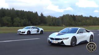 DRAG RACE: BMW i8 vs Audi R8 V8