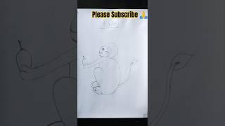 Haw to draw a Monkey ka Chitra esay with pencil | #short #shorts #trending