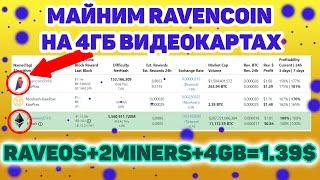 МАЙНИНГ RVN НА 4 ГБ /УСТАНОВКА/НАСТРОЙКА/МАЙН НА RAVEOS НА 2MINERS POOL