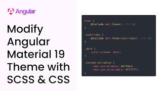 Modify Angular Material 19 Theme with SCSS & CSS | #angular  #angularmaterial #angular19