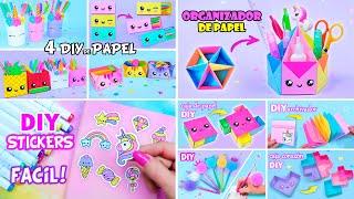 10 MANUALIDADES FACILES / DIYs DE PAPEL / DIY STICKERS / IDEAS PARA LA ESCUELA / ORIGAMI