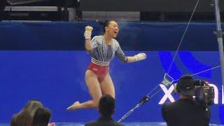 Suni LEE - STANDING Ovation after 14,875 Uneven Bars Routine -  2024 Olympic Trials Day 2