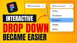 How to Create Interactive DROP DOWN Menu In Figma | Figma Variables (Easy)