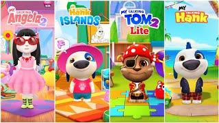 My Talking Angela 2 vs My Talking Hank Islands vs My Talking Tom 2 Lite vs My Talking Hank Gameplay