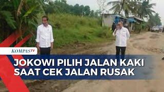 Jokowi Turun dari Mobil, Cek Jalan Rusak di Lampung dengan Berjalan Kaki