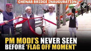 PM Modi waves Tiranga as he inaugurates Chenab bridge, world’s highest railway arch bridge in J&K