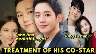 This is Jung Hae In treatment of his co-star Jisoo blankpink and Jung so min