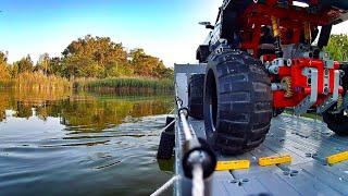 I built a LEGO Technic landing craft that can carry my 41999 crawler across the water!