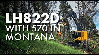 Tigercat LH822D harvester with 570 attachment working in Montana