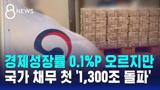 경제성장률 0.1%P 오르지만…국가 채무 첫 '1,300조 돌파' / SBS 8뉴스
