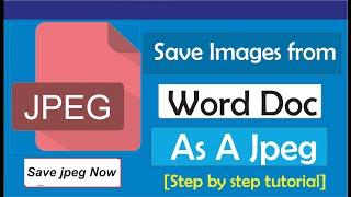 How To Save Images From Word Document As Jpeg