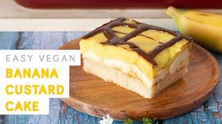 vegan banana custard cake - easy vegan recipe