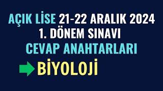 "BİYOLOJİ 1-2-3-4" 21-22 Aralık 2024 1. Dönem Sınavı Cevap Anahtarları.