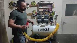 Hegi 50lt kompresör Detaylı incelemesi ve bakımı (silent air compressor)