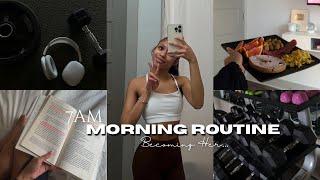 BECOMING HER! 7AM *VERY* PRODUCTIVE morning routine: gym + skincare routine + new habits + more