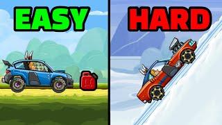 5 WORLD RECORDS from EASY to IMPOSSIBLE - Hill Climb Racing 2