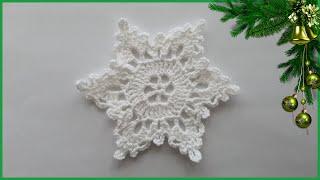 Простая Снежинка крючком для начинающих. Вязание крючком / Crochet snowflake for beginners