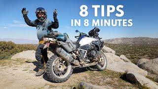 8 QUICK TIPS  for Adventure Motorcycle Riders #bmw #r1250gs #bmwmotorrad