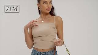 ZBM Sexy Cropped Tank Tops Camisole Tops for Women with Adjustable Spaghetti Strap
