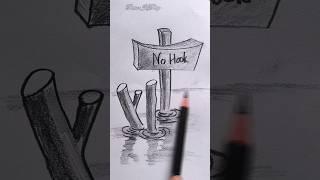Scenery drawing sketch | wooden in water drawing #drawing #scenery #sketch #art #creative