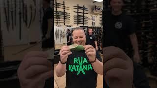 RVA Katana is live cutting bamboo