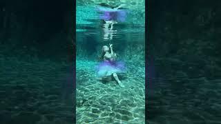 Kristy Jessica Modeling Underwater in a Pink Dress