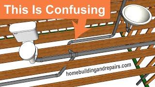 Toilet And Shower Wet Venting For Plumbing Drain Pipes In Floor Framing - Project #1