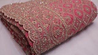 ARNG-3862 "The Classic Pink" Premium Designer Saree||Georgette Fabric||Crystals||Zari