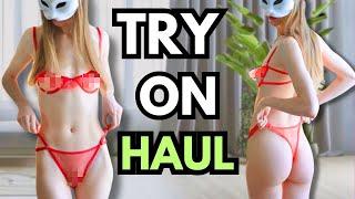 [4K] TRANSPARENT LINGERIE SET | Petite Body | Try On Haul with Sierra