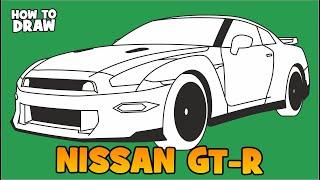 How to draw Nissan GT-R 2024