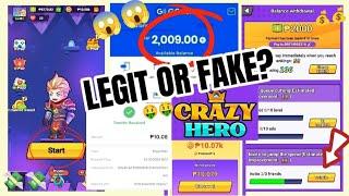 2k INSTANT PAY OUT SA CRAZY HERO 2024 | LIVE CASH OUT | LEGIT OR FAKE? | EASY APP REVIEW PART 1