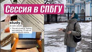 Зимняя сессия студента СПБГУ / первые экзамены на 1 курсе ФМО / влог / учеба, работа, self-care