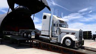Hauling Crane Parts from an Airplane - (Freightliner Classic XL) - American Truck Simulator
