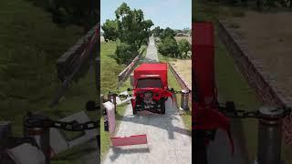 Cars Two Bollard Hammer Crash - BeamNG.Drive