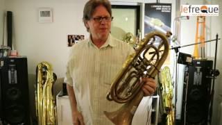 Andrew Joy testing lefreQue on an old bass trumpet