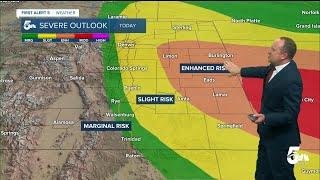 Destructive hail and severe storms will threaten the Plains of Colorado on Tuesday