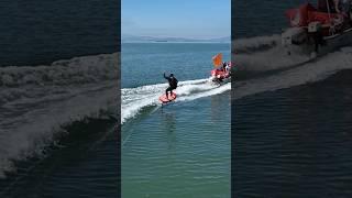 a personal #milestone for myself. A little bit of #wake #surfing on an @Fliteboard AIR pro