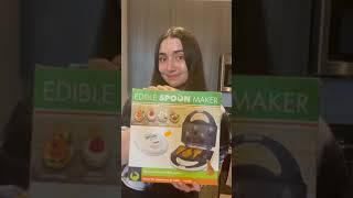 trying an edible spoon maker #shorts