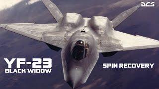 The Northrop YF-23 Black Widow II demonstrating flat spin recovery maneuvers