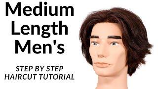 Men's Medium Length Layered Step by Step Haircut Tutorial - TheSalonGuy