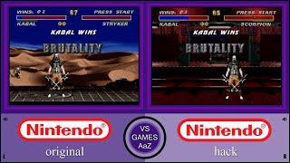 [HACK] Ultimate Mortal Kombat 3 Deluxe (SNES VS SNES) side by side comparison