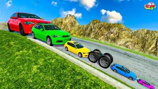 Large, Medium, Small, PIXAR CARS vs DOWN OF DEATH BeamNG Drive